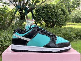 2023 Authentic Diamond Supply Co. Aqua Blue Low Outdoor Shoes Chrome Men Dames sport sneakers met originele doos maat 40-47.5