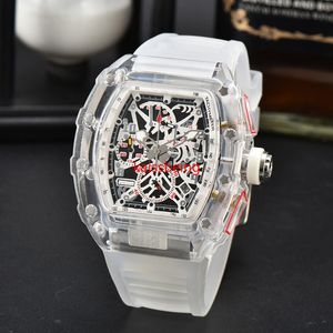 2023 Automatic motion 6-pin transparant R lichtgevende functie herenhorloge topmerk luxe horloge kristallen armband heren quartz