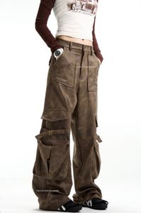 Pantalons de travail rétro américains pour hommes et femmes, pantalons à tube droit pour filles épicées, jambes larges, amples et décontractés, automne 2023