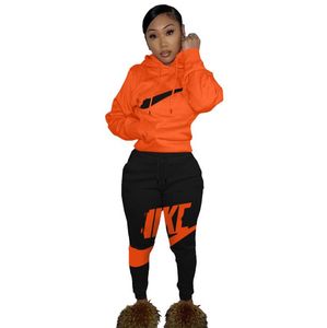 2023 Herfst En Winter Mode Vrouwen Trainingspakken Tweedelige Set Sportkleding Casual Lange Mouwen Kapmantel Broek Pak S-XXL