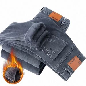 2023 Automne et hiver Nouveau classique Fi Trend Plus Short extensible en polaire pour hommes Confort décontracté Chaud Jeans de haute qualité 27-38 I7Le #