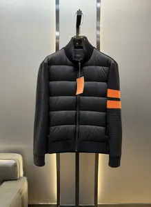 Veste de manteau décontractée en tricot épissé pour homme, de haute qualité, noire, de luxe, pour les affaires, nouvelle collection automne et hiver 2023