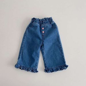 2023 Automne Girl Baby Ruffle Jeans Childre