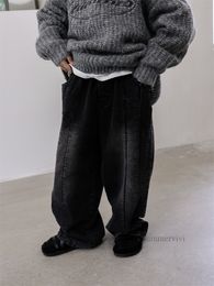2023 Automne Kids Casual Jeans Fashion Boys Double Pocket Pocket Casual Denim Pant