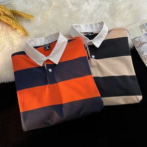 2023 Automne Mens Longsleeved Striped Abel Polo Polo HARAJUKU Style Tshirt Men and Women Couple Brand Tops 240418