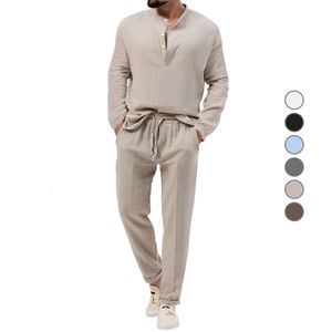 2023 Automne New Men's Color Color Casual T-shirt Shirt Girt Pantal Pantal Set Trend M513 55