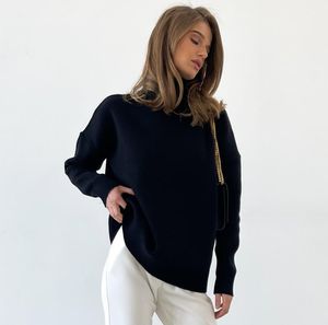 Pull ample et chaud en tricot à demi-col roulé, tendance de la mode automne/hiver 2023