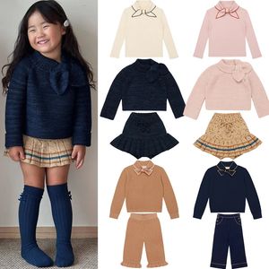 2023 Herfst Winter Meisjes Truien Trui Rok Koreaanse Kind Baby Sweatshirt T-shirts Broek Kinderkleding 231220