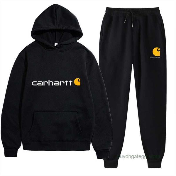 2023 Otoño Invierno Hombres y mujeres Sudaderas con capucha North American High Street Brand Carharthoodie Dos piezas Mango Carta Suéter Peluche B3o1