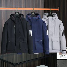 2023 Autumn Winter Heren Down Parkas White Duck Down Zip Jackets Hooded Pockets Man's Slim Coats Yrf23007