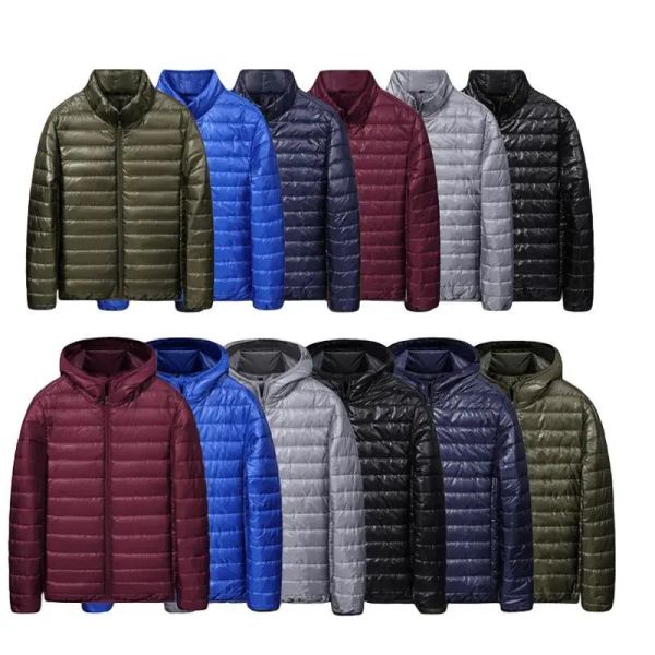 2023 automne hiver hommes Parkas coupe-vent chaud léger décontracté hommes coton vestes jeunesse solide à capuche vers le bas Jakcet manteau