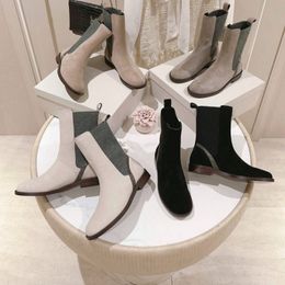 2023 herbst/Winter Neue Klassische Party Kuhhirten Stoff Schaffell Futter frauen Elastische Mittel Boot