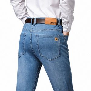 2023 Herfst Winter Nieuwe Mannen Lichtblauw Busin Jeans Plus Size 42 44 46 Stretch Denim Rechte pijpen Broek Mannelijke Merk Broek P3xD #