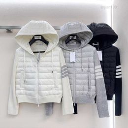 TB Nanyou Gaoding – veste en laine mélangée épissée, manteau polyvalent à capuche, nouvelle collection automne/hiver 2023