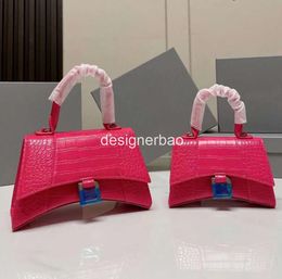 2024 BA Hour Glass Bag Bolsos de diseñador Hombro Manija Cadena Mujer Bolso Crossbody Tote Bolsos de lujo para mujer Patrón de cocodrilo Oro Plata