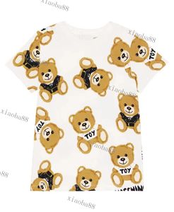 2023 Babyontwerper Kid T-shirts Summer Girls Boys Fashion T-stukken Kinderen Kinderen Casual tops Trendy Bear Gedrukt T Shirts Volledige afdrukbeer