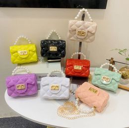 2023 Baby Pearl Handtas Fashion Children Chain Princess Bags Girls Crossbody Purse Factory Supply