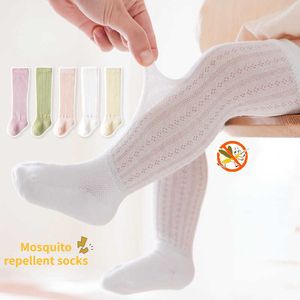 2023 bébé chaussettes été mince coton chaussettes maille bébé chaussettes désossées anti-moustiques genou longueur chaussettes