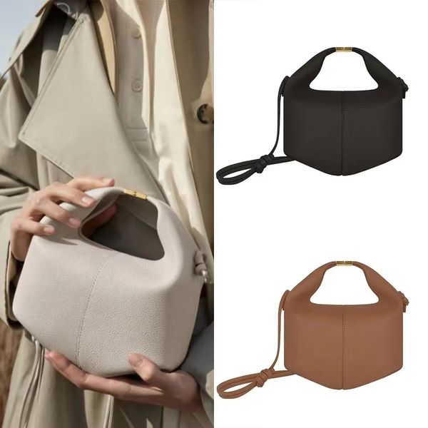 2023 Bag Women Full Grain Cuero Crossbody N￺mero de once Bento Bag Bag Central Sliding Metal Bootes Bolsos de hombro de sujetador magn￩tico Lady Purse