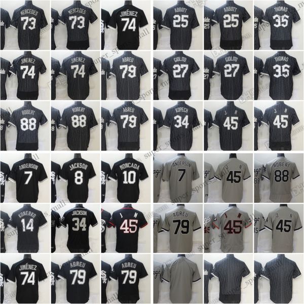 Maillots de baseball Baines Harrison 2023 Abreu Anderson Jackson Moncada Konerko Mendick Grandal Abbott Giolito Hendriks Lynn Mercedes Maillot cousu Hommes S-3XL