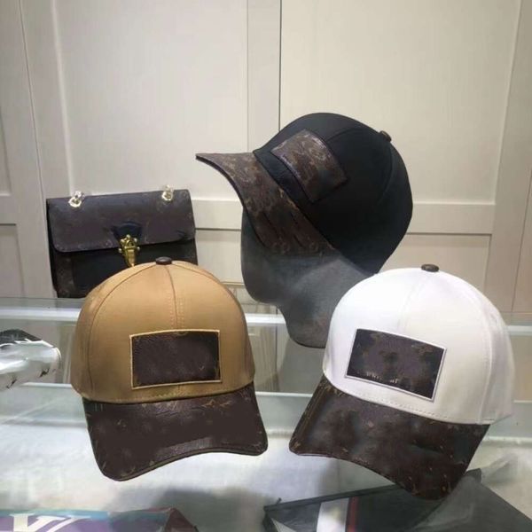 2023 Casquettes de balle Chapeau classique avec boîte Sac à poussière Noir Marron Bleu Rose Blanc Caractère Toile Mettant en vedette Hommes Casquette de baseball Mode Femmes Sun Bucket Ventiler Couple