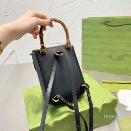 2023-Bambus Mini Rucksack Frauen Hohe Qualität Schulter Messenger Taschen Kleine Quadratische Brieftasche Dame HeadBag