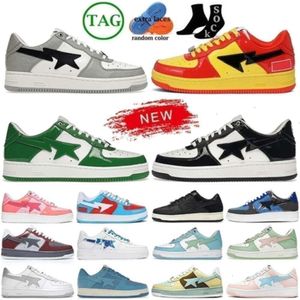 2023 Bapestars Chaussures Designers Chaussures Noir Blanc Bleu Plateforme Brevet Bapestass Sk8 Sk Cuir Vert Multi Split Bleu Jjjjound Marron Ivoire Baskets Baskets