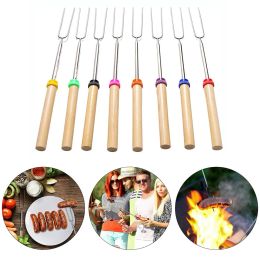 2023 Barbecue vork set met opbergzak Telescopische marshmallow worstjes hotdogs groenten braadstokken accessoire