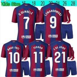 2023 Barcelona voetbalshirts tenue LEWANDOWSKI GAVI ANSU FATI BARCELONAS FERRAN RAPHINHA 23 24 F. DE JONG DEST DEMBELE camiseta de futbol voetbalshirt kindertenues