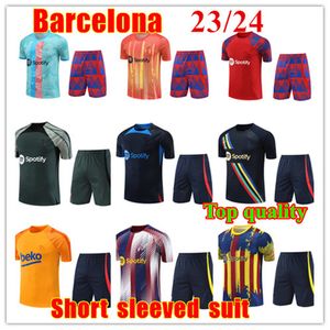 2023 Barcelona TRACKSUITS Adulto Fato de treino de manga curta Sweatshirt 23/24 Novos fatos de treino HOMEM Camisa de futebol barca CONJUNTO TRAINING SUIT AUBA PEDRI GAVI chandal futbol