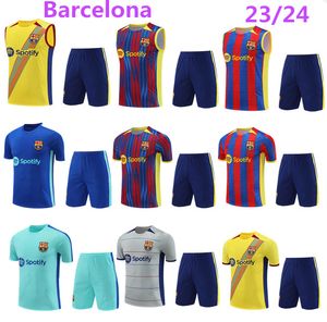 2023 Barcelona Chándales Hombres Camisetas de fútbol Barça Traje de entrenamiento Maradona Pedri 23 24 Nuevo Barcelona Mangas cortas Ropa deportiva Conjunto Chandal Futbol Sudadera Top