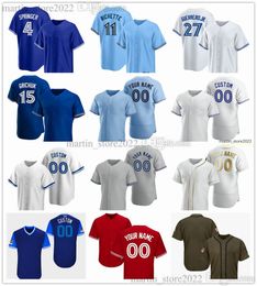 Maillots de baseball 2023 17 Jose Berrios 93 Yimi Garcia 16 Yusei Kikuchi 24 Nate Pearson 34 Kevin Gausman 15 Whit Merrifield 37 Chad Green 40 Chris Bassitt 90 Adam Cimber