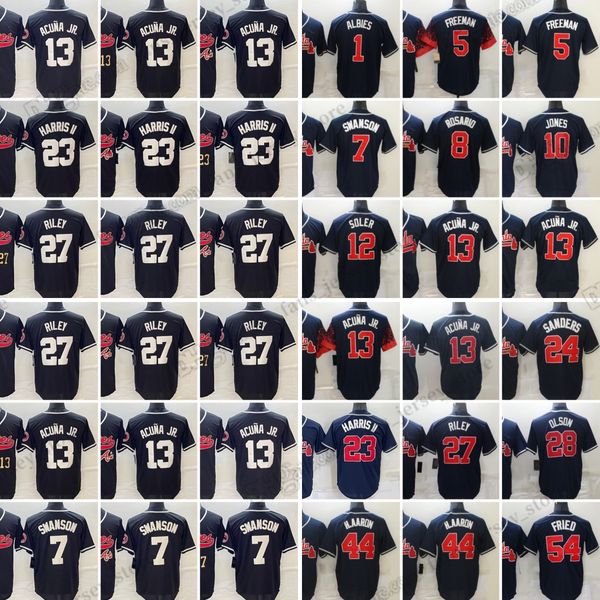 2023 Jerseys de béisbol Austin Riley Ronald Acuña Jr. Dansby William Contreras Michael Harris II Max Fried Hank Aaron Chipper Jones Ed Jersey