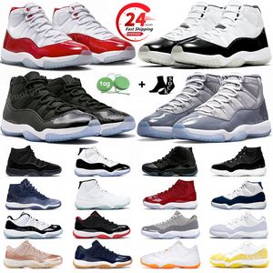 11s Chaussures de basket-ball pour hommes femmes 11 Cherry Cool Grey Midnight Navy 25e anniversaire Concord Bred Low Dmp Jaune Snakeskin Gamma Royal Blue 72-10 Baskets de sport 36-47