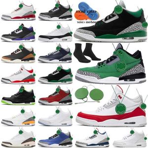 2023 Chaussures de basket Baskets originales Blanc Jordens 3S Cement Black Cat Oregon Ducks True Racer Blue Varsity Royal Desert Elephant 3 Men Slim Shady JORDNA