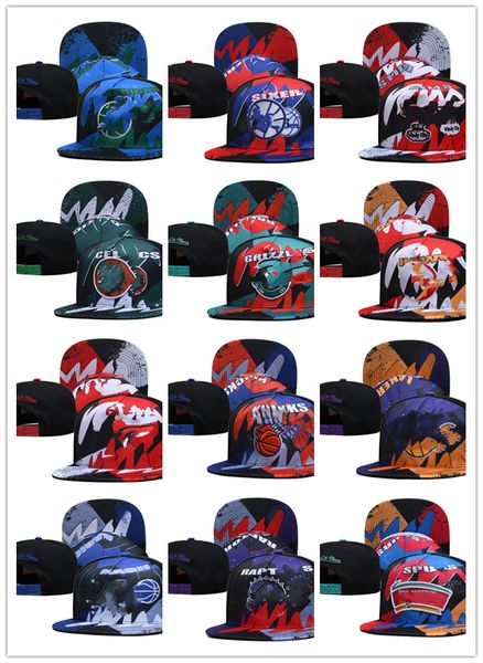2023 Basketball Snapback Chapeaux M N Team Leather Mix Color Cap Équipes Snapbacks Réglable Mix Match Order Toutes les casquettes