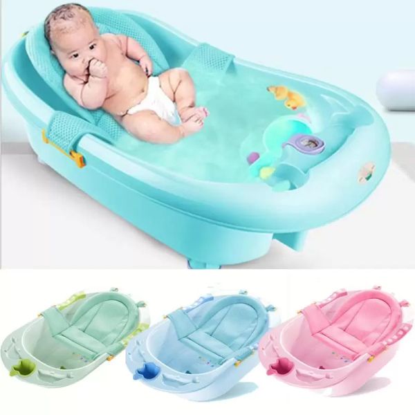 2023 baignoires sièges bébé bain filet de sécurité né baignoire support tapis infantile douche soins trucs réglable sécurité berceau balançoire pour