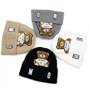 Chapeau tricoté ours, bonnet de styliste, chapeau tête de mort, chaud, mode, paire 4 couleurs A1, 2023