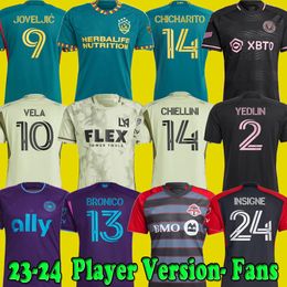 2023 LAFC Soccer Jerseys Charlotte FC Fans Joueur Inter Miami 23 24 MLS Austin Football Shirt Beckham Chiellini Insigne 2024 Hommes Kids Chicharito Joveljic Insigne