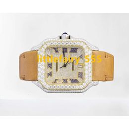 2023 Bestverkopende VVS Moissanite volledig Iced Out horloge VVS Clarity Hip Hop Moissanite bezaaid diamanten horloge tegen een concurrerende prijs