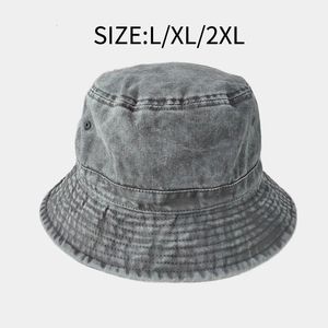 2023 Big Head Plus taille chapeau de seau pour hommes coton pur panama pêcheur coréen homme femmes 59cm 60cm 62cm 63cm soleil 240403