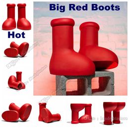 2023 Botas rojas grandes para hombre Botas de lluvia para mujer Botines antideslizantes de fondo grueso Botines de plataforma de goma Suela de EVA Aatros Boy Mschf Hombres Mujeres Diseñadores de moda Zapatos Tamaño Eur 35-42