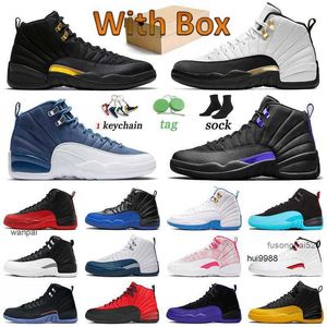 2023 Big Size US 13 Jumpman 12 Basketbalschoenen Zwarte taxi Trainers University Gold Dark Concord Indigo 12S Sneakers Men Men Dames Sport Play -offsjordon Jordab