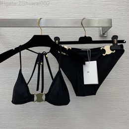 2023 Negro Cel Diseñador Bikinis Traje de baño de lujo Mujeres Trajes de baño Tanque Traje de baño Tanga Cubrir Dos piezas Diseñadores Bikini Mujer Trajes de baño G8Q6