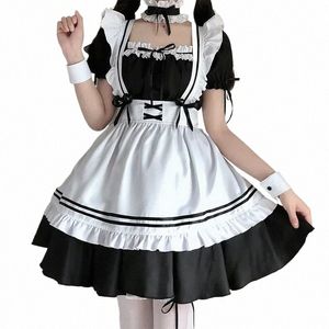 2023 Zwart Leuke Lolita Maid Kostuums Meisjes Vrouwen Mooie Maid Cosplay Kostuum Animati Show Japanse Outfit Dr Kleding 28Be #