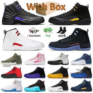 2023 Black Taxi 12s Jumpman Baskets Chaussures de basket-ball Hommes Femmes 12 Indigo Sports Playoffs Royauté Twist Flu Game Designer University Gold DarkJORDON JORDAB