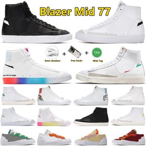 2023 Blazer Mid 77 Vintage Chaussures Sneaker High Low Platform Hommes Femmes Designer Catechu Noir Blanc Marine Popcorn Mousse Pacific Blue Kumquat Hommes Baskets De Sport