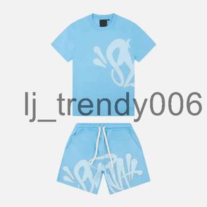 2023 Blauw Syna Shirt Syna Central Cee Zomer Mannen T-shirt Set Print Trendy Synaworld Korte Mouw Trainingspak Kleding Synas Shirts qw