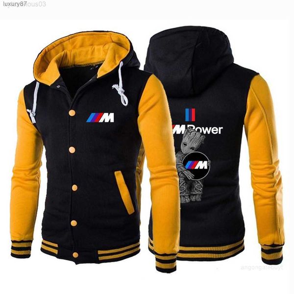 2023 Bmw Motocross Baseball Jersey Jacket Print Sportswear Hombres Otoño Sudadera con capucha Moda Slim Sudadera Hip Hop Pullover Suéteres Tendencia