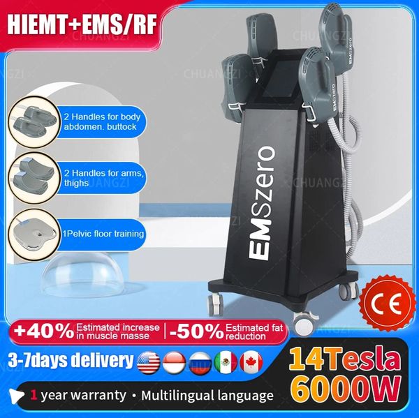 2024 Body Sculpting Minceur Nouveau Nova 14 Tesla Minceur 4 poignées avec coussin RF HI-EMT Forme du corps EMS Sculpt Build Muscles Stimulateur électromagnétique